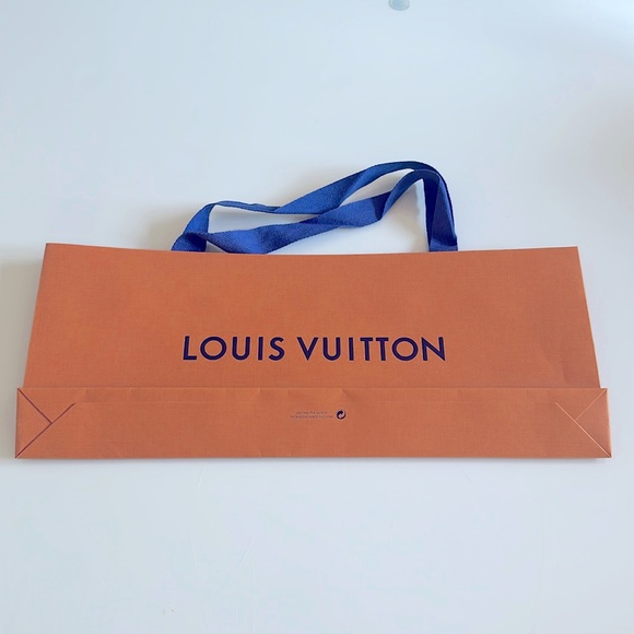 Authentic LOUIS VUITTON Rectangular Shopping Gift Bag, Orange, Fabric Handle - Picture 2 of 5